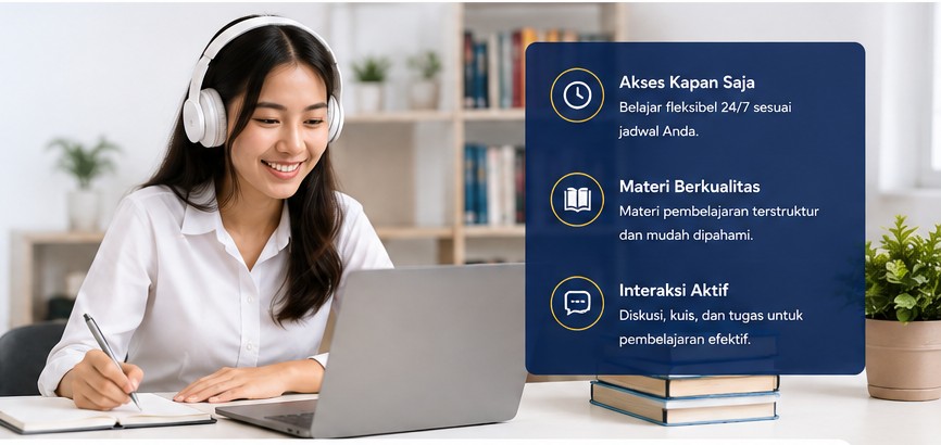 Mahasiswa mengikuti kelas digital